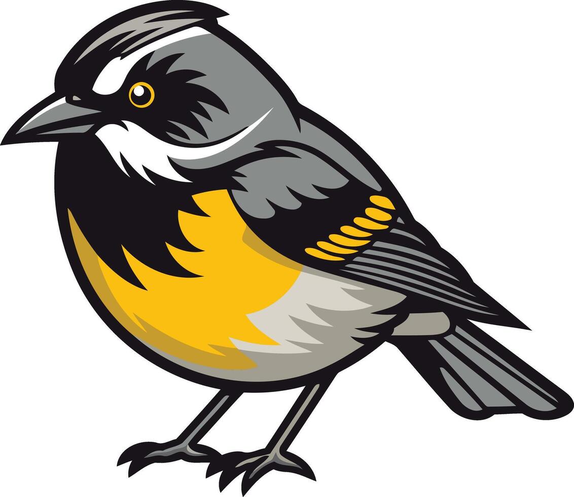 Illustration of a Yellow-Breasted Bird vector