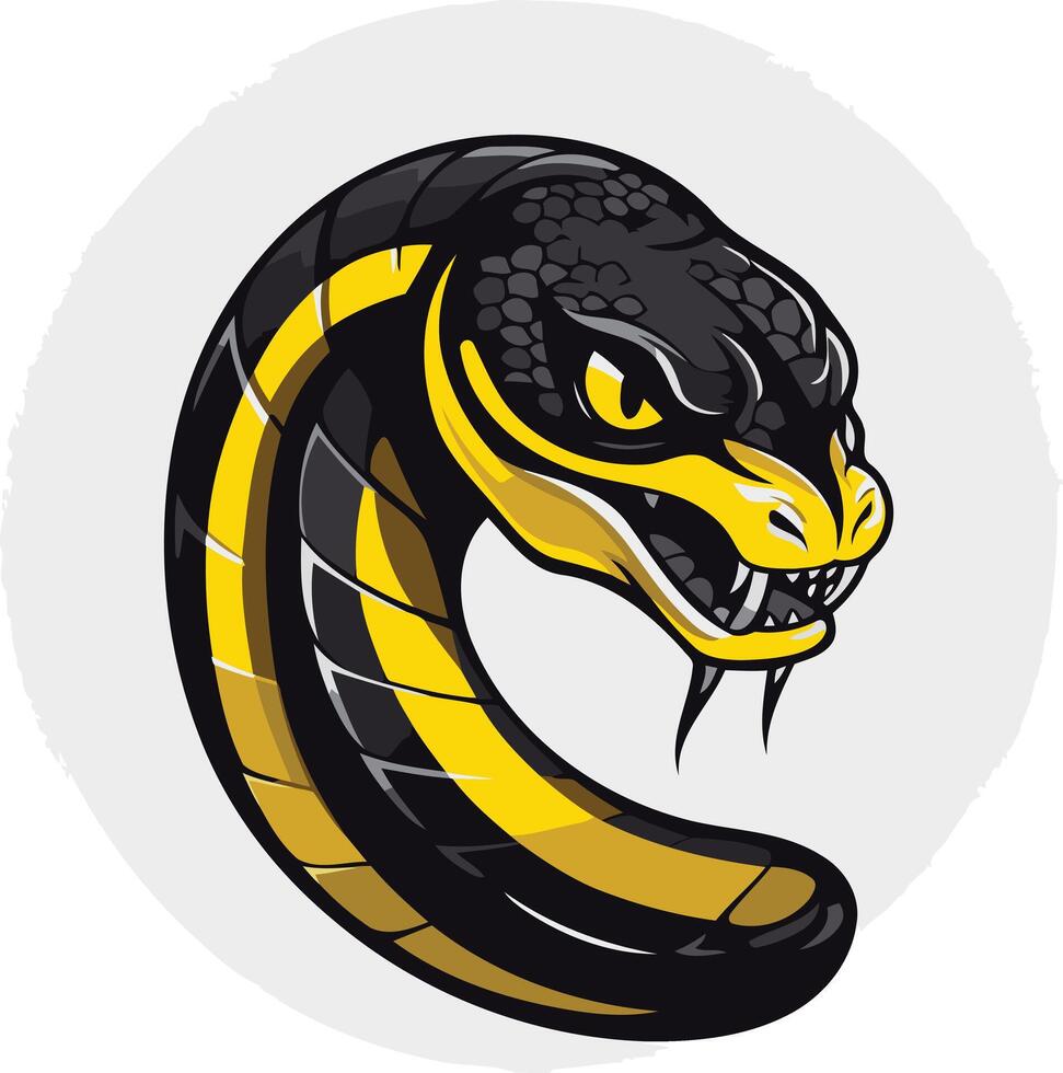 A fierce and powerful snake logo design, perfect for a brand seeking to convey strength, determination, and a bold personality vector