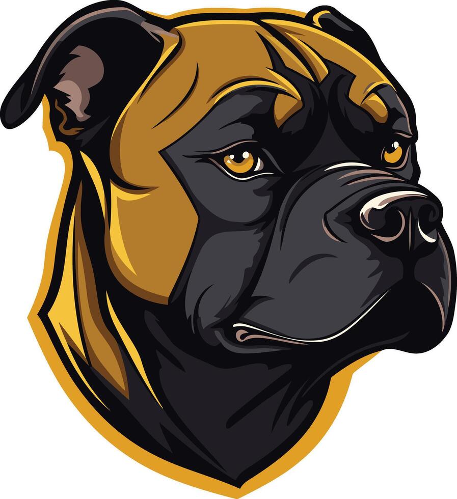 Close-Up Portrait of a Powerful Dog vector