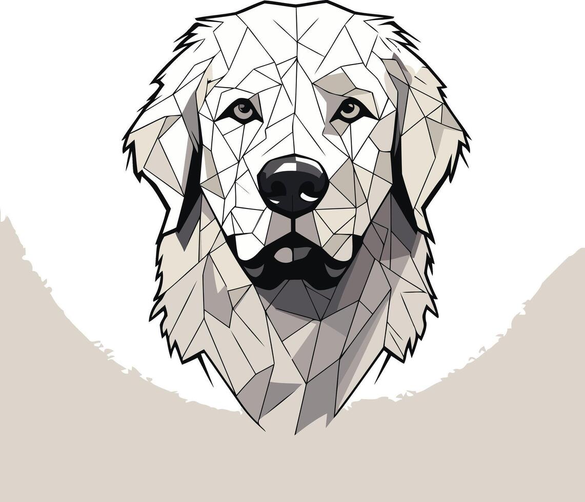 Geometric Portrait of a Golden Retriever vector