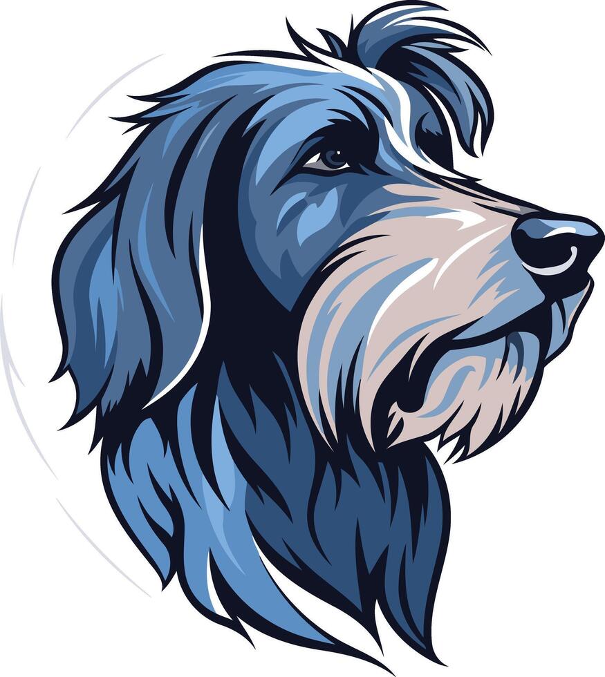 A handsome, blue-toned dog portrait, perfect for branding, logos, and pet-related designs vector