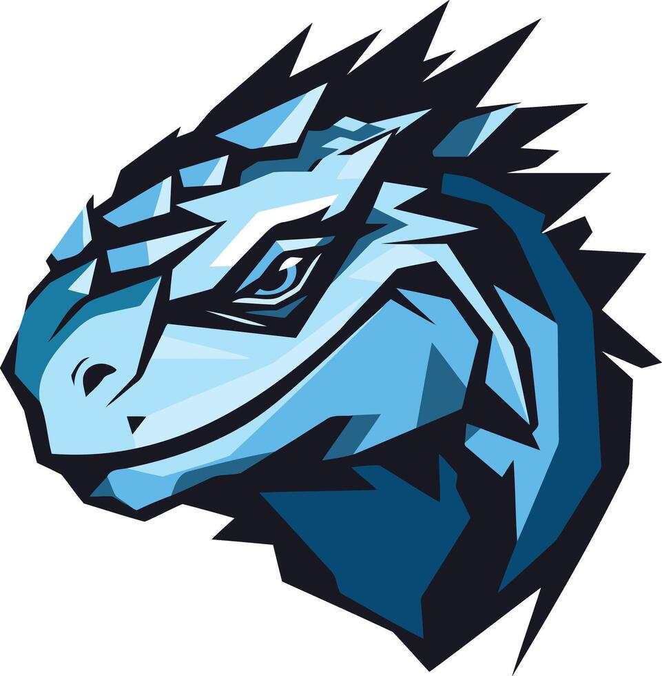 A fierce and stylized blue dragon head logo design, perfect for gaming, esports, sports teams, and technology brands vector