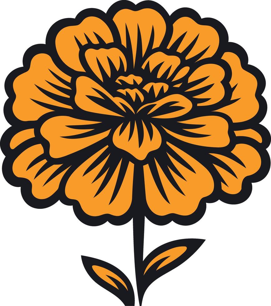 A stylized marigold flower with a simple, bold design vector