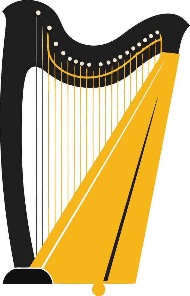 A simple and elegant illustration of a harp, perfect for music-related designs vector