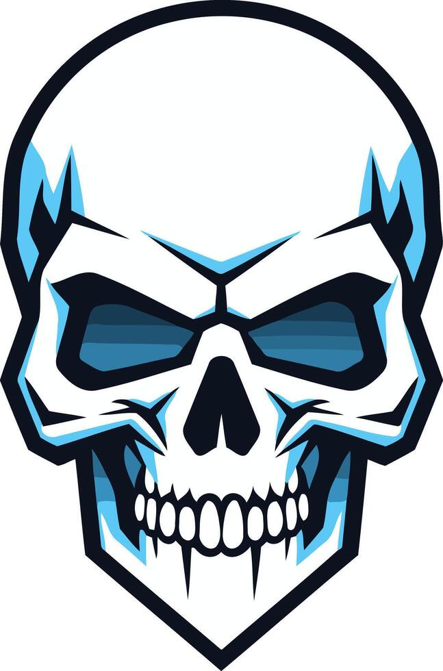 Stylized Skull Illustration with Blue Accents vector