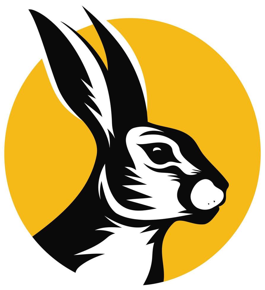 Bold and minimalist rabbit logo, perfect for a brand seeking a playful yet sophisticated aesthetic vector