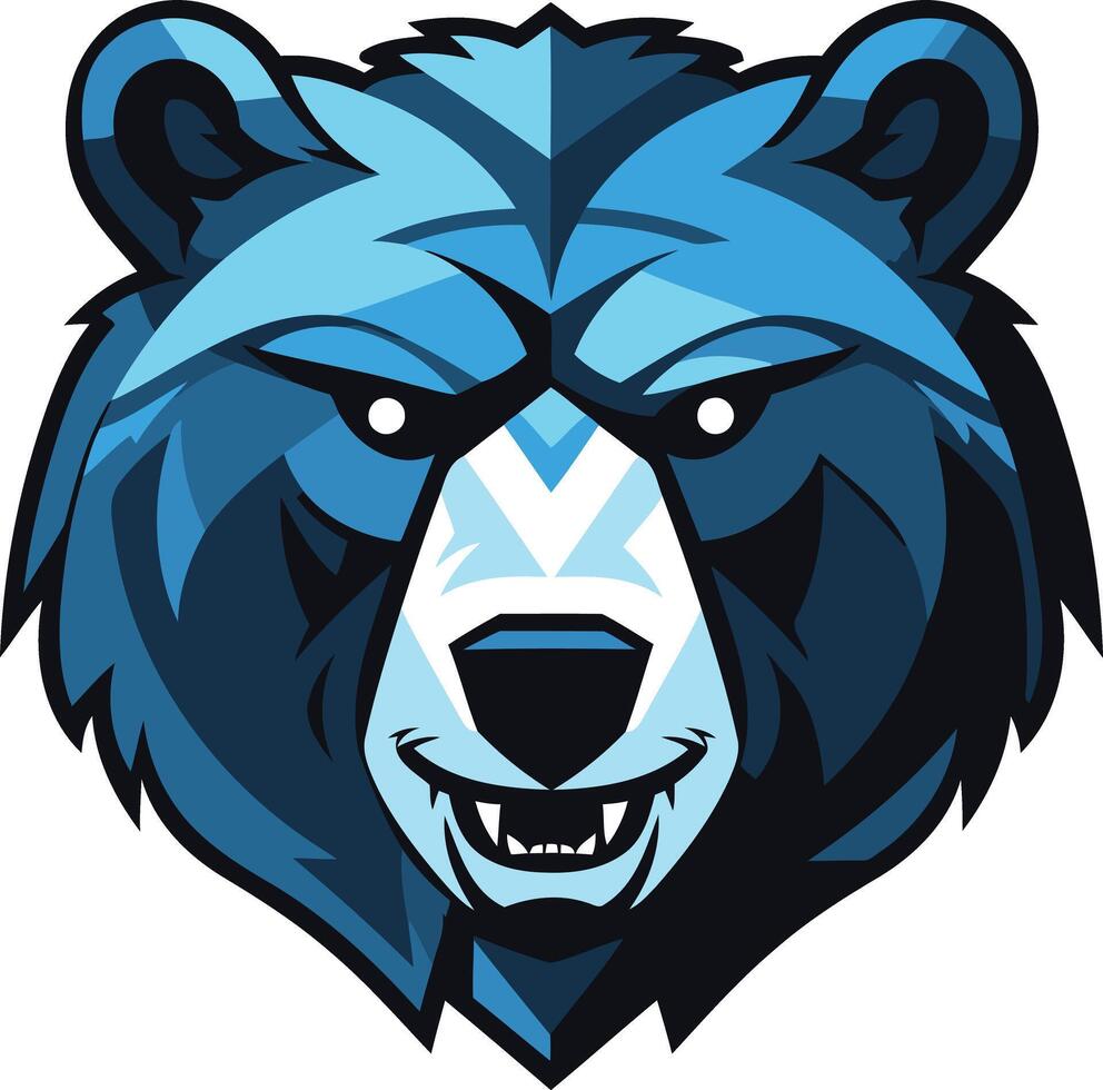 Blue Bear Mascot Head vector