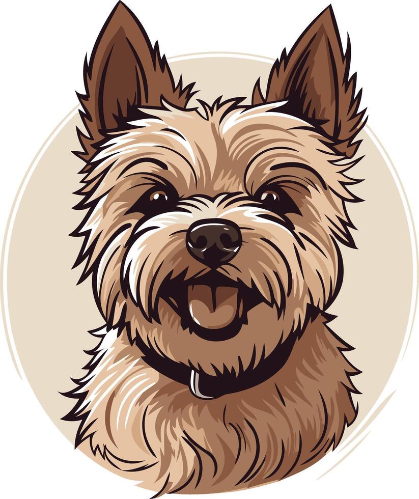 Adorable yorkshire terrier puppy with big, loving eyes vector