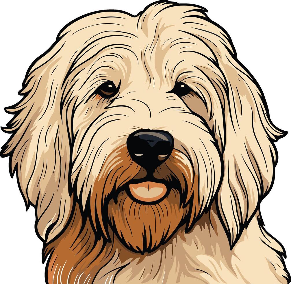Portrait of a Golden Doodle vector