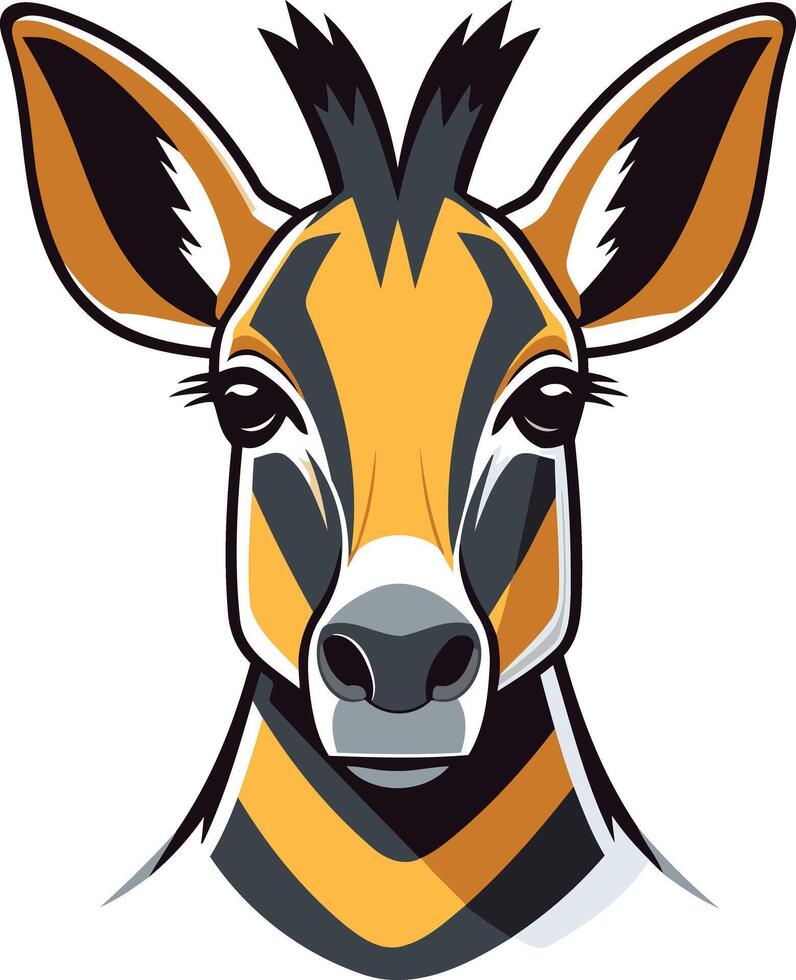 A bold and striking illustration of a zebra head, perfect for use as a logo or mascot vector