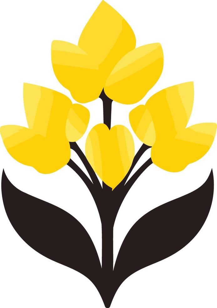 Yellow Flower with Black Stem vector