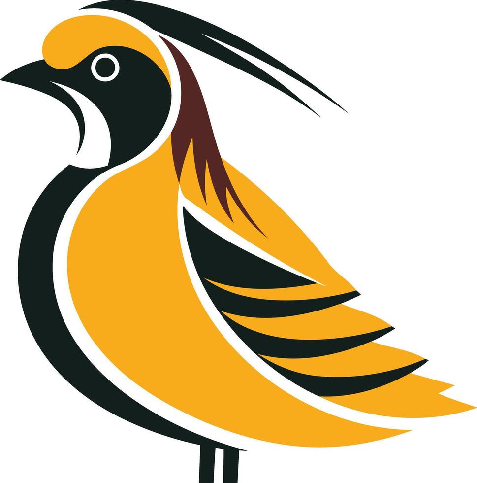 A stylized illustration of a quail, perfect for branding or logo design vector