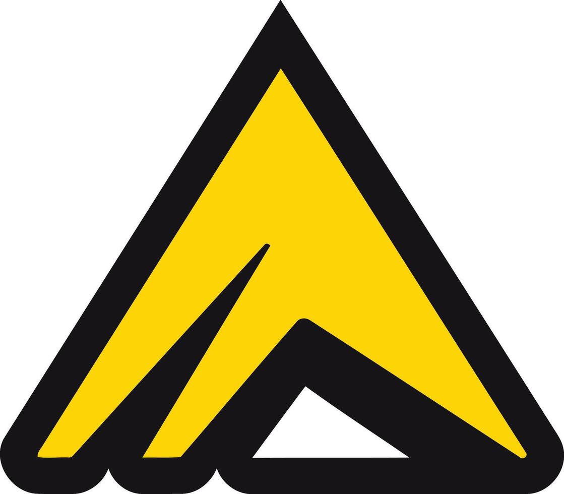 Yellow Triangle with Black Outline vector