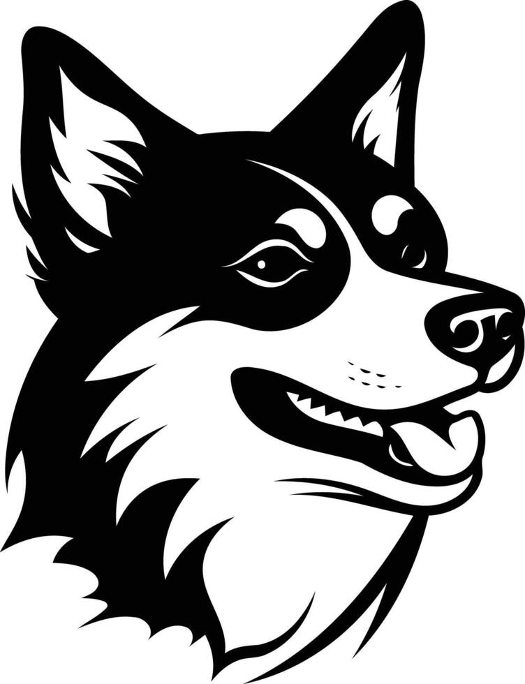 A bold, black and white illustration of a dog's head, perfect for branding, t-shirt designs, and pet-related products vector