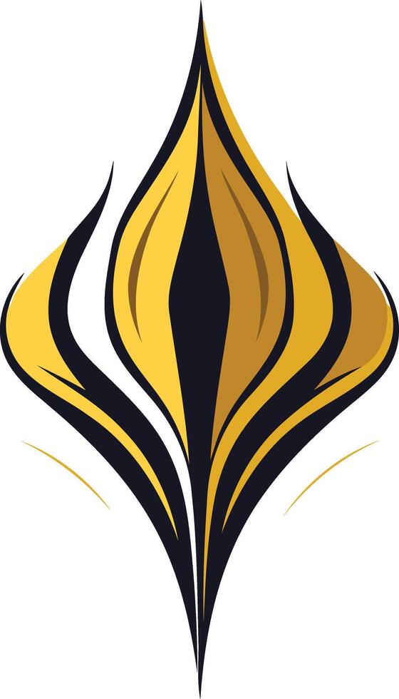 Abstract Golden and Black Swirl Design vector