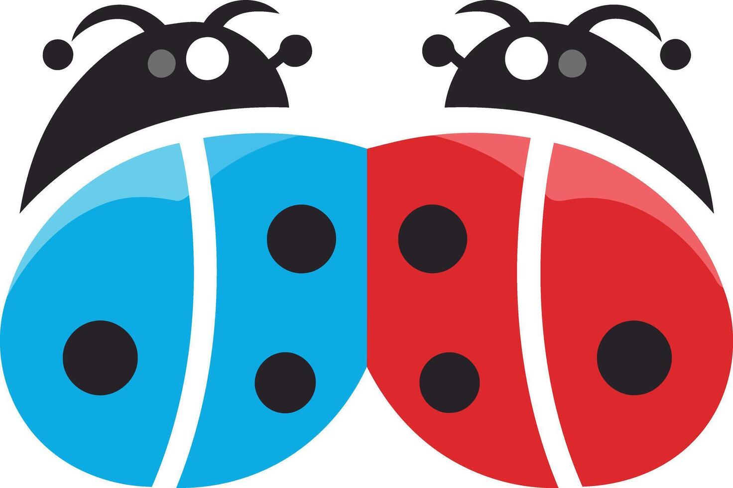 Two Ladybugs Sharing a Moment vector