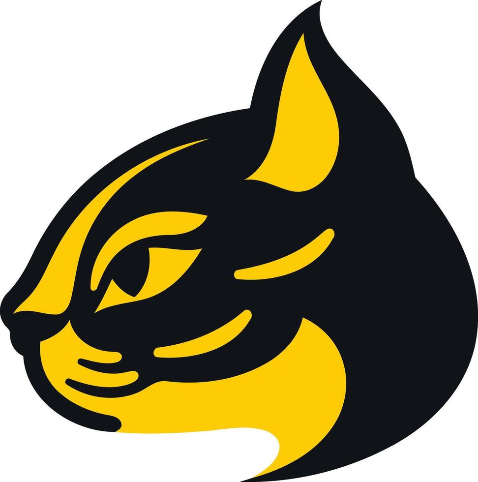 Black and Gold Cat Logo vector