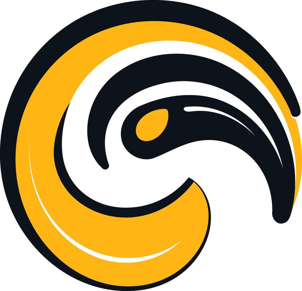Abstract Swirling Yellow and Black Design vector