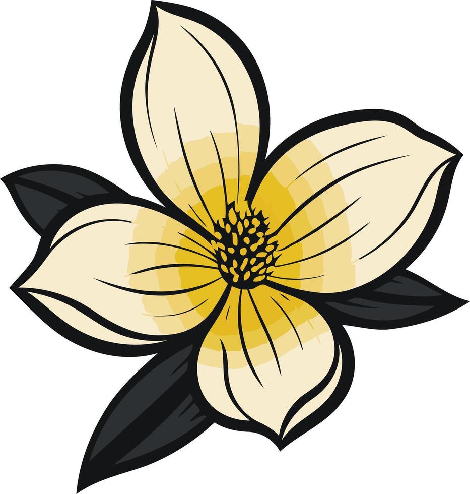 Elegant illustration of a delicate yellow flower, perfect for adding a touch of nature to designs vector