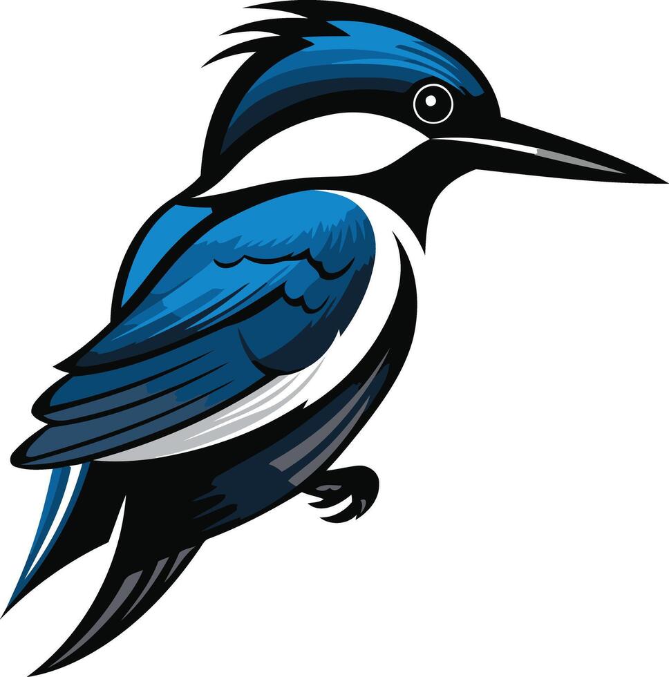 A stylized illustration of a kingfisher bird, perfect for nature-themed designs and branding vector