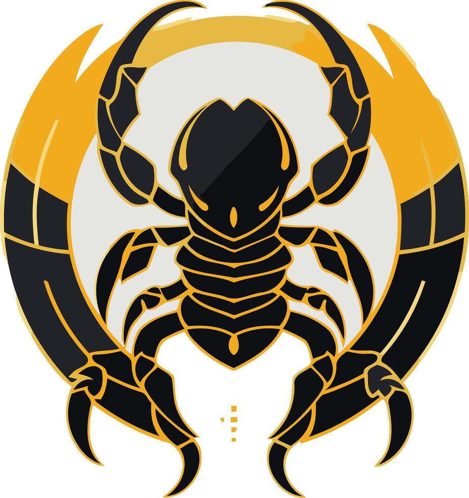 A striking, modern logo featuring a stylized scorpion in a circular frame vector