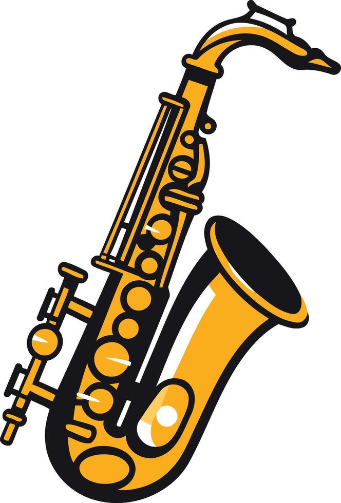Golden Saxophone Illustration vector
