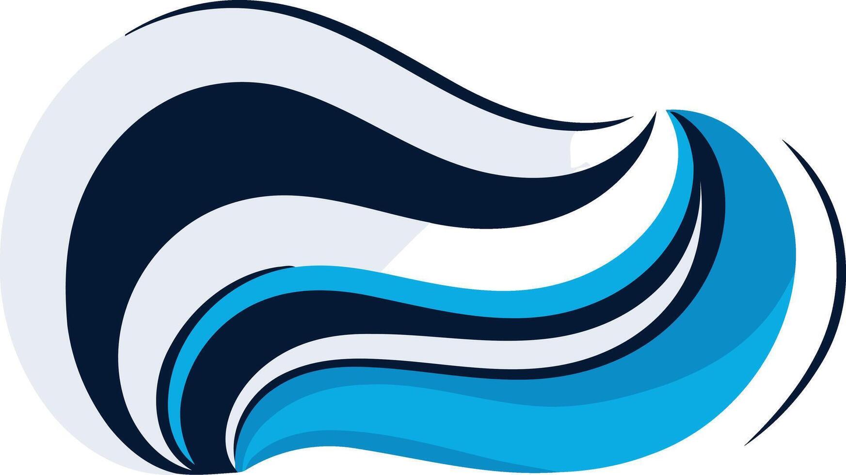 Abstract logo design with dynamic blue and white waves vector