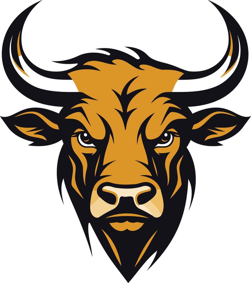 Powerful bull head logo, perfect for sports teams, financial brands, or any company looking for a strong and assertive image vector