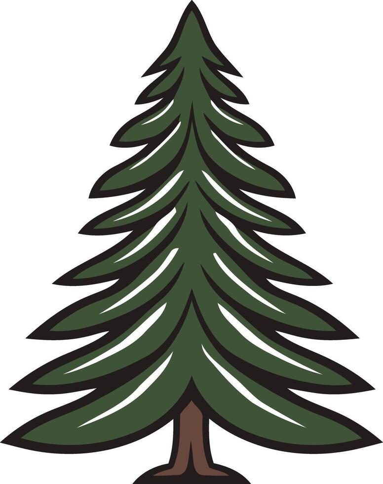 A simple, stylized illustration of a green evergreen tree, perfect for use in logos, branding, or as a design element for nature themed projects vector