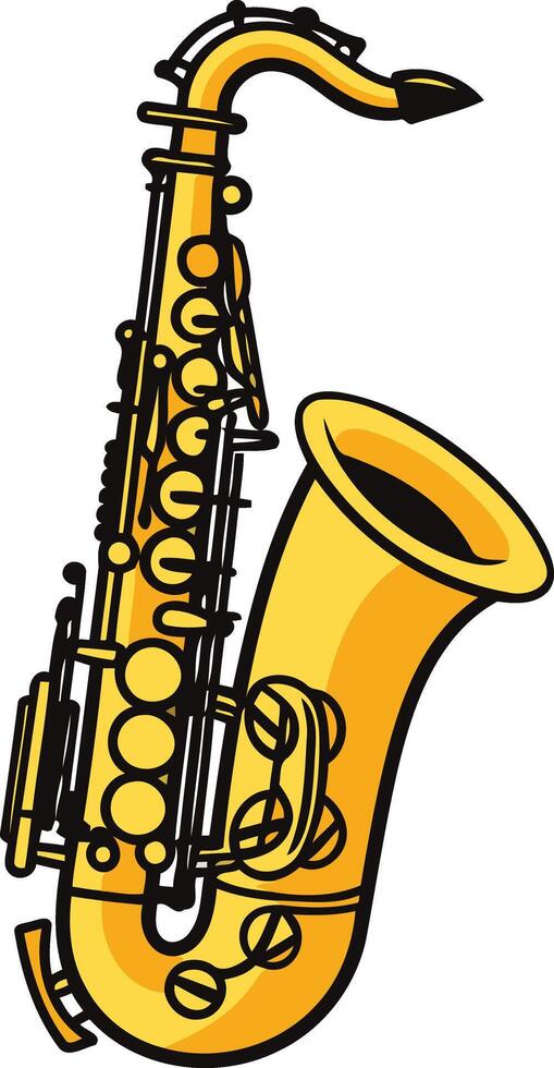Golden Saxophone Illustration vector