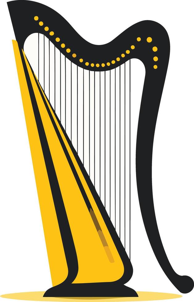 A simple, yet elegant illustration of a harp, perfect for websites, logos, or designs related to music, classical music, or irish culture vector