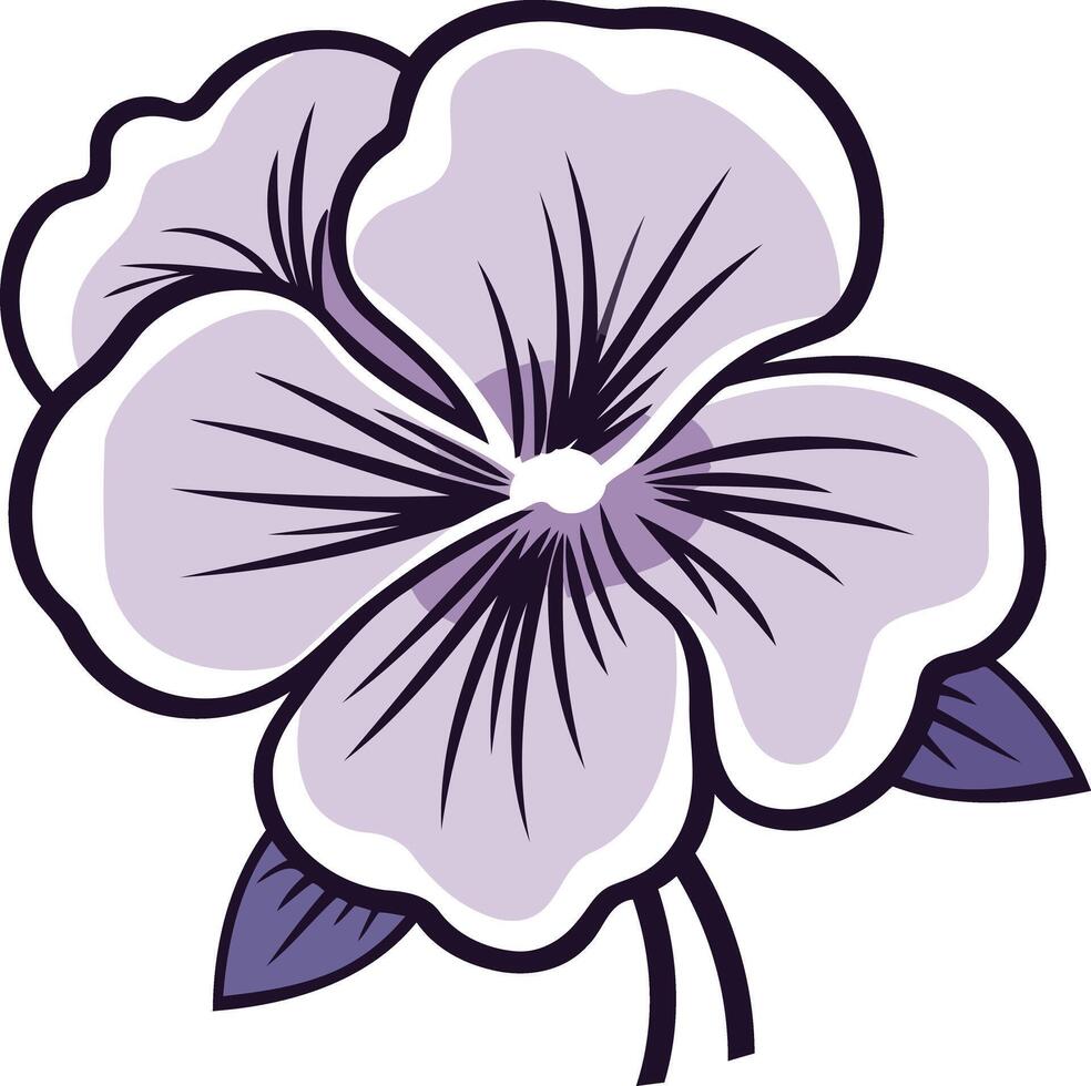 Purple Flower with White Outline vector