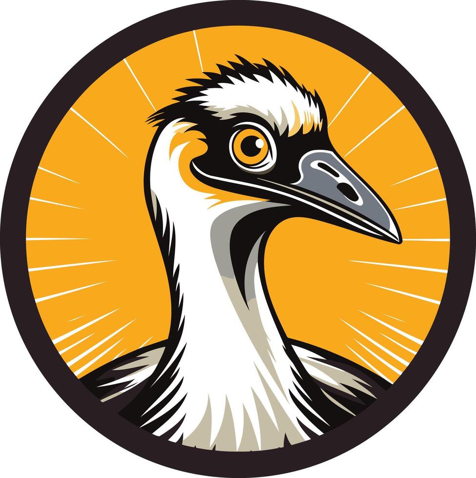 A striking logo featuring a stylized cassowary head, perfect for businesses and organizations focused on wildlife, conservation, or the unique culture of australia vector