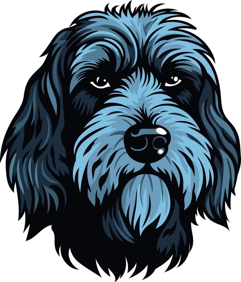 Close-up Portrait of a Blue and Black Dog vector