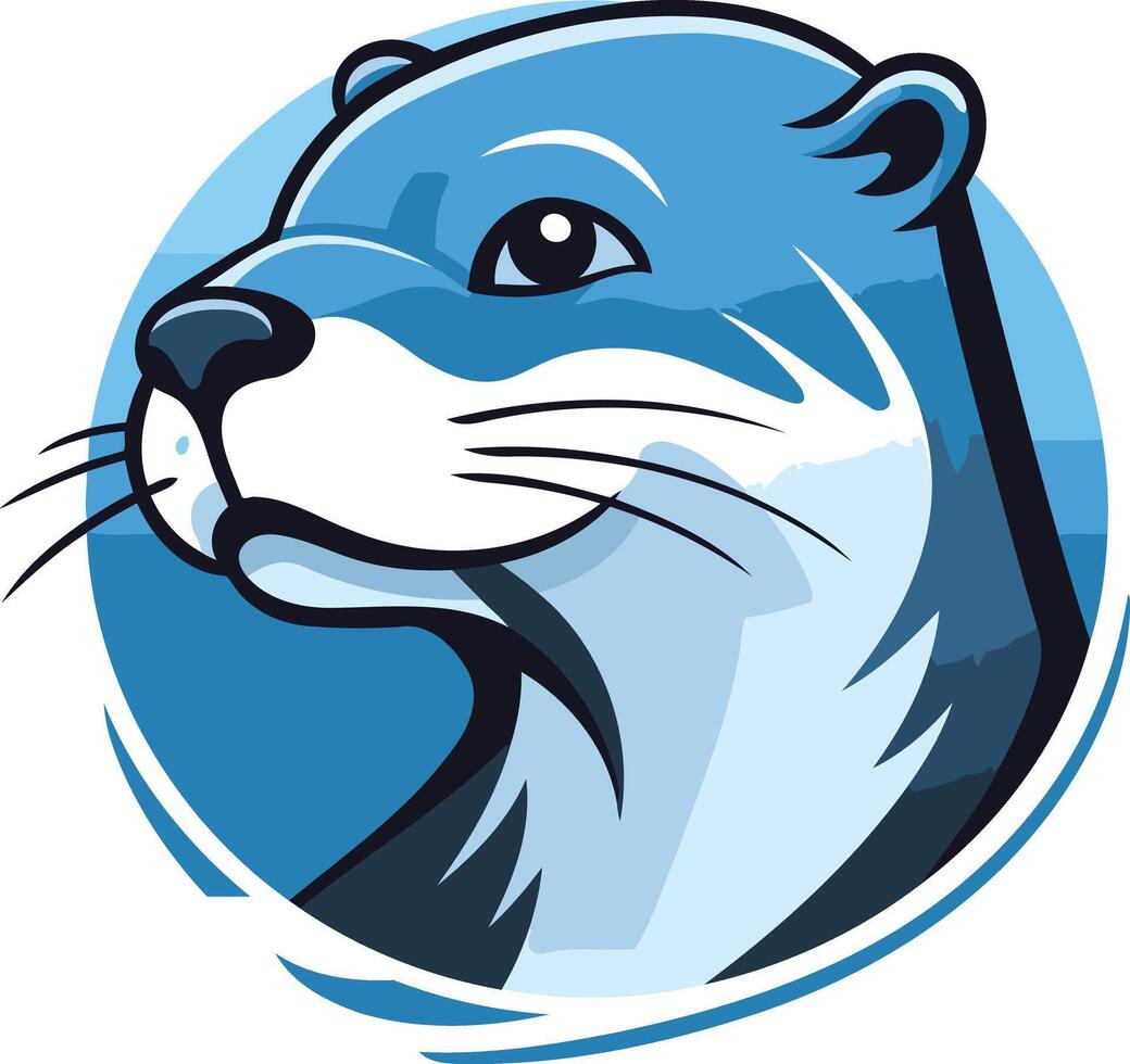 A charming cartoon otter with a friendly expression, perfect for branding, children's products, or nature-themed designs vector