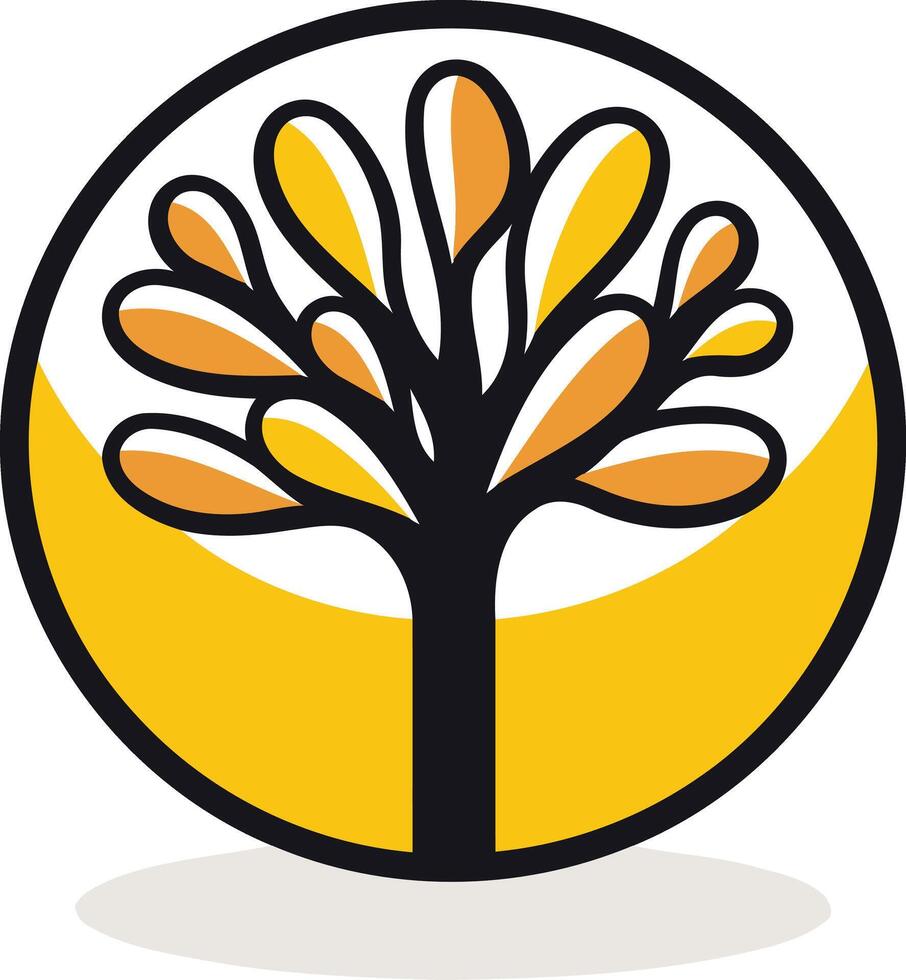 Stylized Tree in a Circle vector