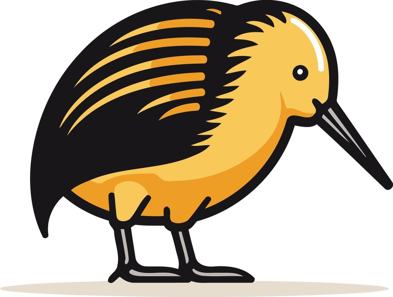 Illustration of a Yellow and Black Kiwi Bird vector