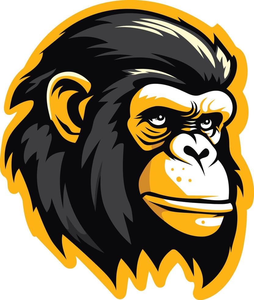 Chimpanzee Head Mascot Design vector