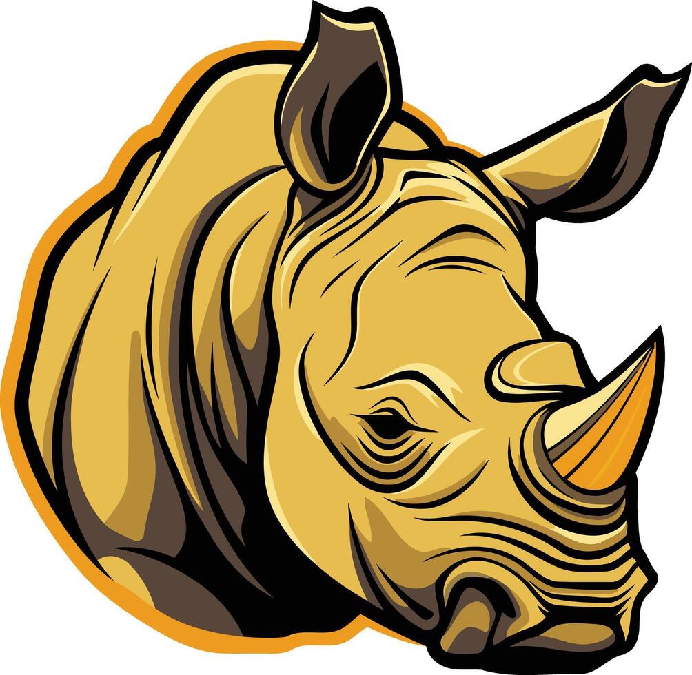 Powerful Rhino Head Illustration vector
