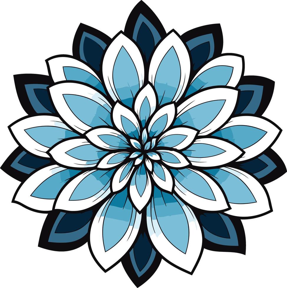 Blue and White Flower Illustration vector