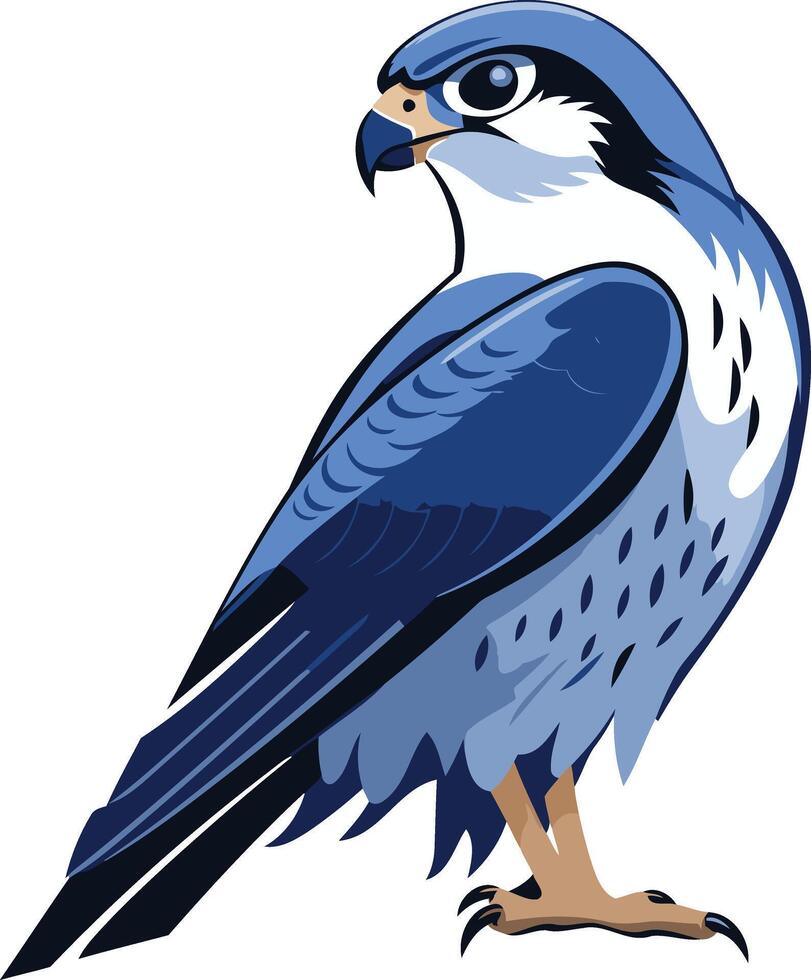 A striking blue falcon, rendered in a style vector
