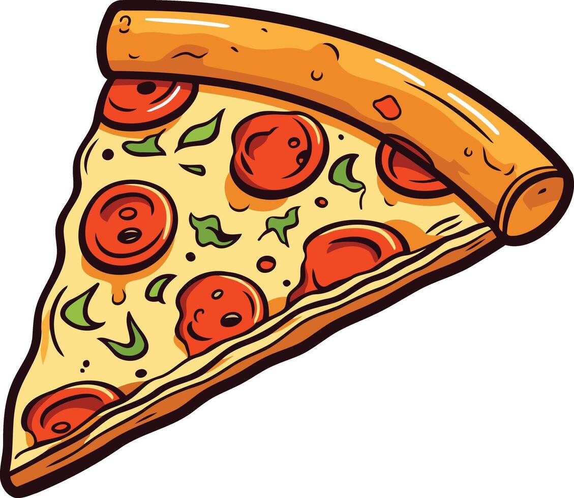 Delicious Pepperoni Pizza Slice vector