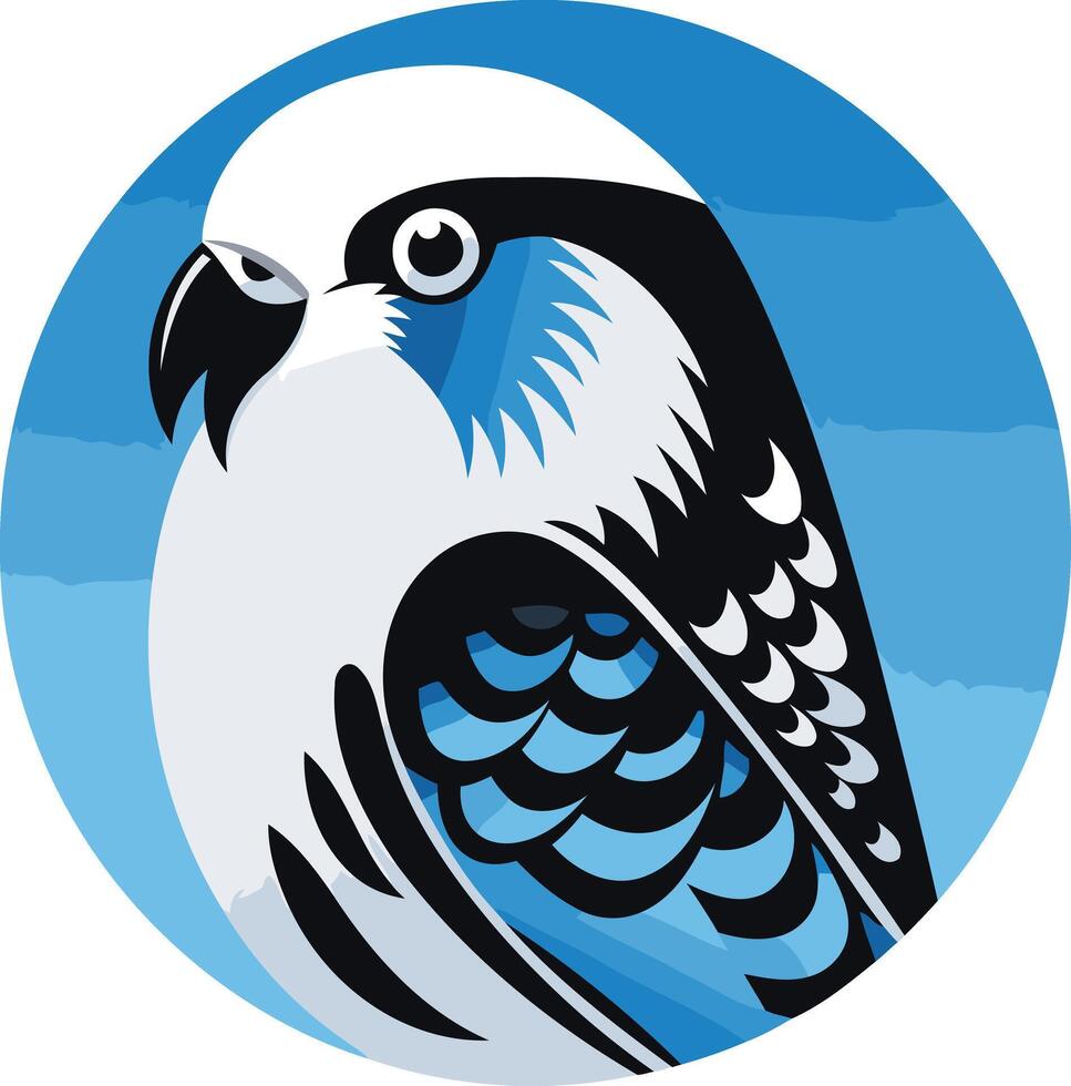 A charming and stylized illustration of a blue budgie, perfect for pet businesses, bird lovers, and nature-inspired designs vector