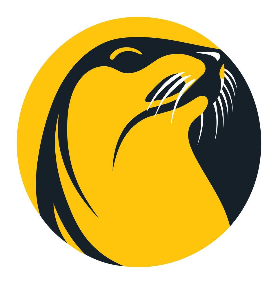 Abstract Seal in a Yellow Circle vector