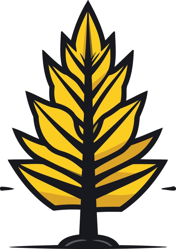 A simple yet striking logo featuring a stylized yellow tree, perfect for businesses related to nature, growth, and sustainability vector