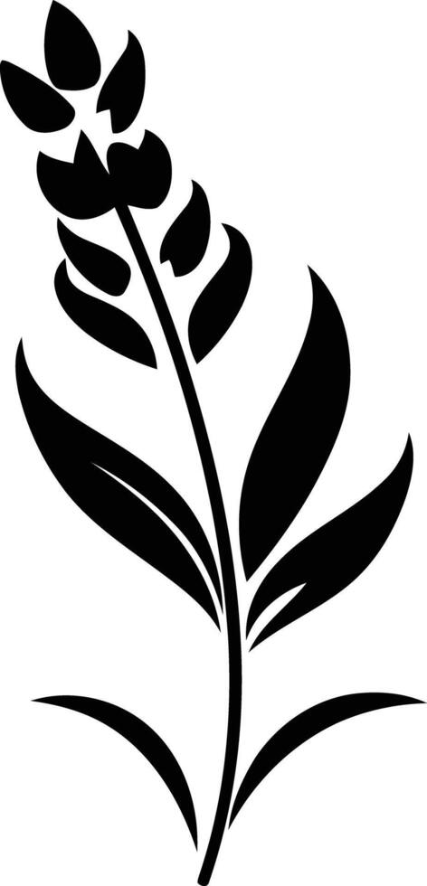 Simple, elegant silhouette of a flower stem, perfect for branding, design, or illustration vector