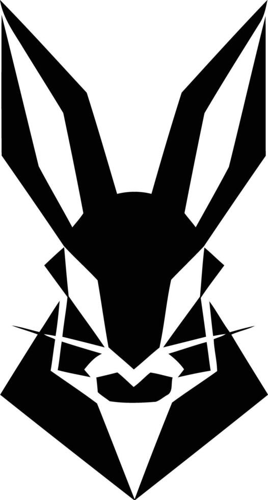 Geometric black rabbit logo design vector