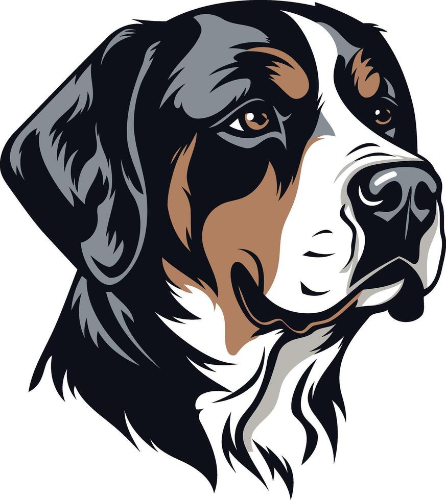 Portrait of a Bernese Mountain Dog vector