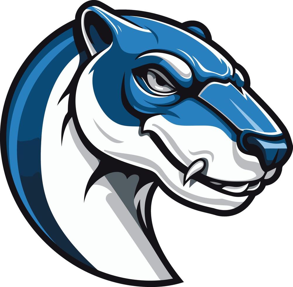 A fierce and powerful blue panther mascot head, perfect for sports teams, clubs, and brands seeking a strong and dynamic identity vector