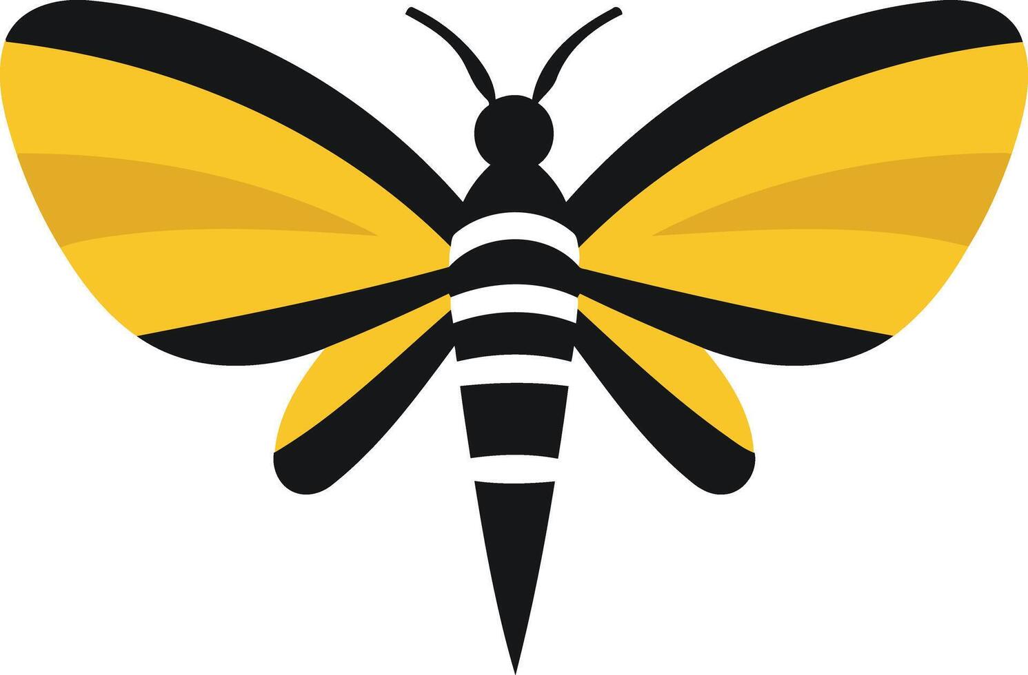 A simple, yet striking logo design featuring a stylized butterfly with yellow and black wings vector